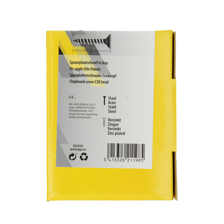 Afbeelding laden in galerijviewer, Mack 1020101 - spaanplaatschroef vz kop geel vz 200 st 4,5 x 25 mm | 5 stuks