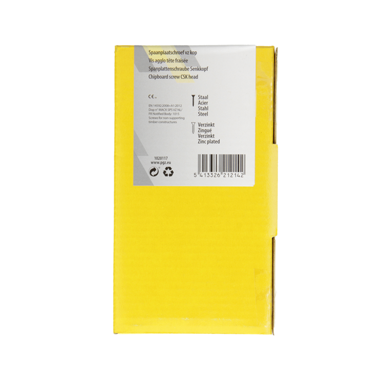 Afbeelding laden in galerijviewer, Mack 1020117 - spaanplaatschroef vz kop geelvz 100 st 5,0 x 70 mm | 3 stuks