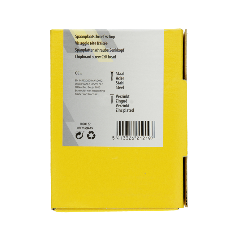 Afbeelding laden in galerijviewer, Mack 1020122 - spaanplaatschroef vz kop geel vz 100 st 6,0 x 50 mm | 5 stuks