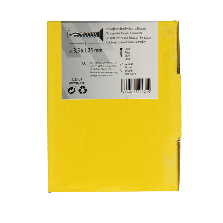 Afbeelding laden in galerijviewer, Mack 1020130 - spaanplaatschroef vz kp-zelfb.gvz 200st 3,5 x 25 mm | 5 stuks
