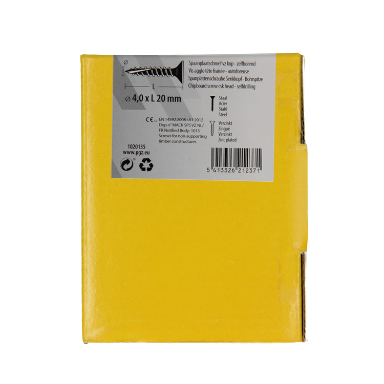 Afbeelding laden in galerijviewer, Mack 1020135 - spaanplaatschroef vz kp-zelfb.gvz 200st 4,0 x 20 mm | 5 stuks