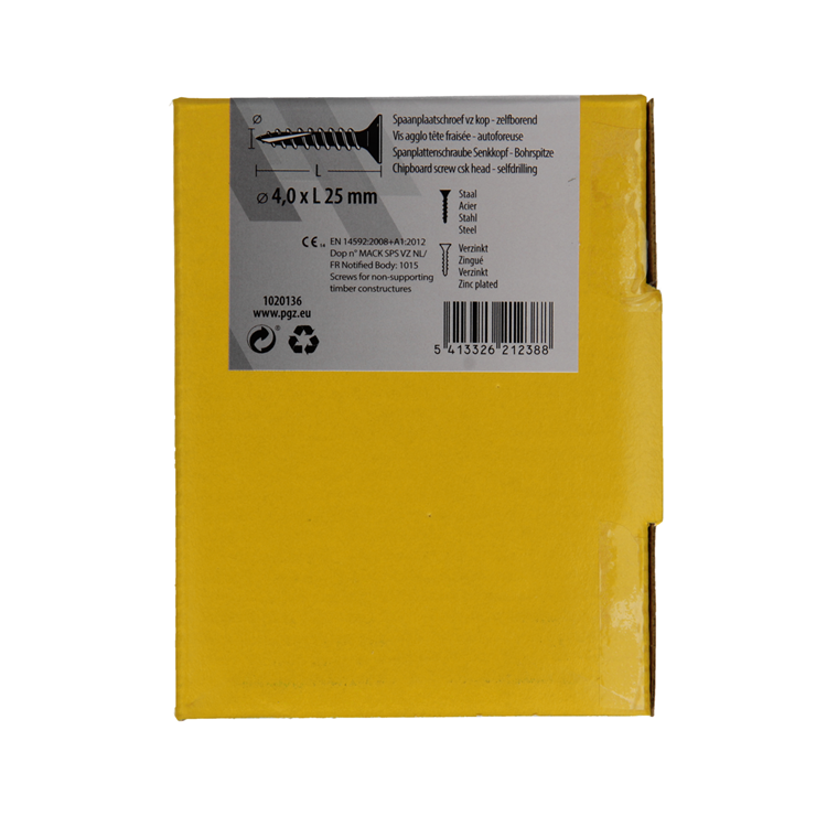 Afbeelding laden in galerijviewer, Mack 1020136 - spaanplaatschroef vz kp-zelfb.gvz 200st 4,0 x 25 mm | 5 stuks