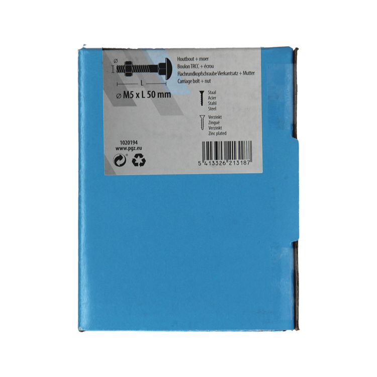 Afbeelding laden in galerijviewer, Mack 1020194 - houtbout + moer verzinkt 35 stm5 x 50 mm | 5 stuks