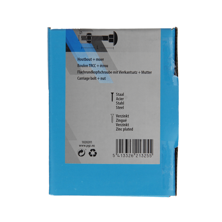 Afbeelding laden in galerijviewer, Mack 1020201 - houtbout + moer verzinkt 22 stm6 x 70 mm | 5 stuks