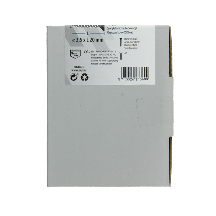 Afbeelding laden in galerijviewer, Mack 1020226 - spaanplaatschroef vz kop inox a2 200 st 3,5 x 20 mm | 2 stuks