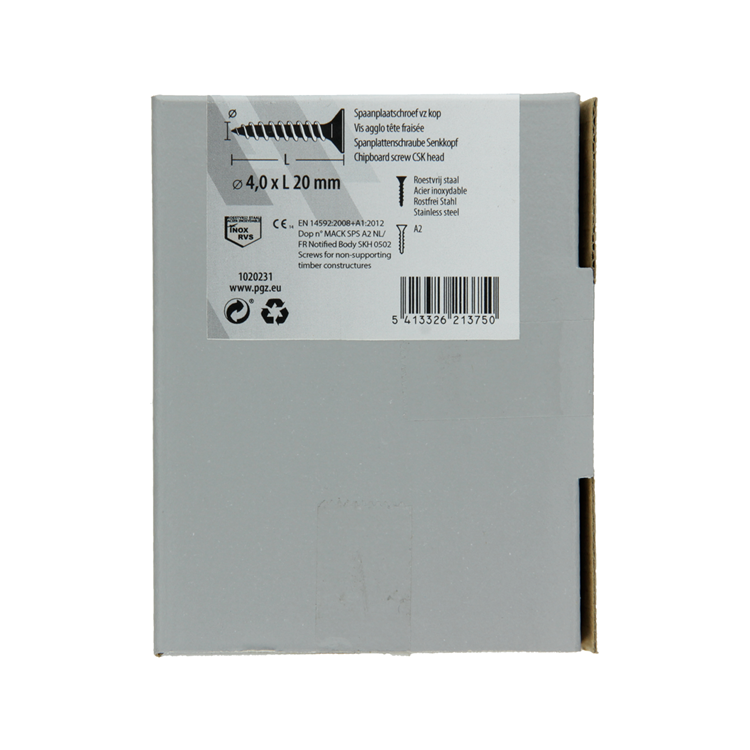 Afbeelding laden in galerijviewer, Mack 1020231 - spaanplaatschroef vz kop inox a2 200 st 4,0 x 20 mm | 2 stuks
