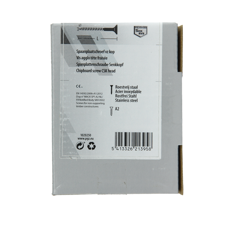 Afbeelding laden in galerijviewer, Mack 1020250 - spaanplaatschroef vz kop inox a2 50 st 6,0 x 60 mm | 2 stuks