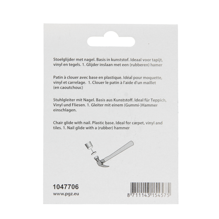 ギャラリービューアに画像をロードする, Mack 1047706 - stoelglijder nagel kunststof wit ø 19 mm 12 st pcs | 6 stuks