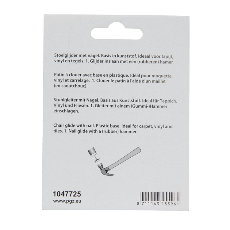 ギャラリービューアに画像をロードする, Mack 1047725 - stoelglijder nagel kunststof wit ø 25 mm 8 st pcs | 6 stuks