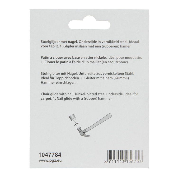 Cargue la imagen en el visor de la galería, Mack 1047784 - stoelglijder nagel metaal chroom ø 18 mm 8 st pcs | 6 stuks