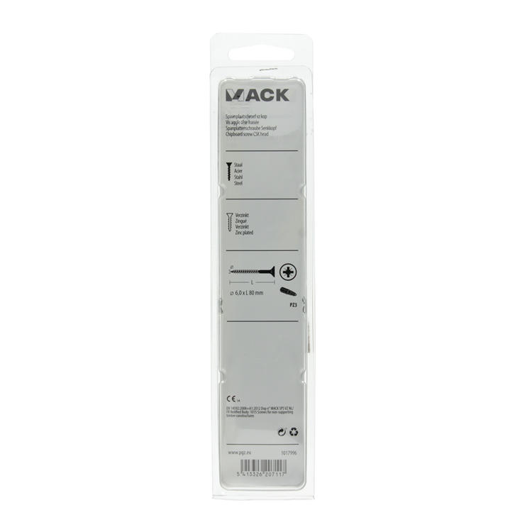 Afbeelding laden in galerijviewer, Mack 1017996 - spaanplaatschroef vz kop geelverz. 18st 6,0 x 80 mm | 5 stuks