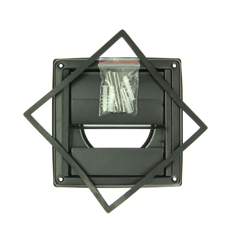 Afbeelding laden in galerijviewer, Renson 1069269 - inbouw dampkaprooster 633 inox zwart (dia 100) | 2 stuks