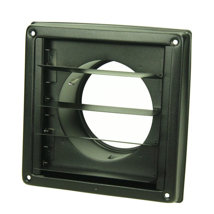 Afbeelding laden in galerijviewer, Renson 1069269 - inbouw dampkaprooster 633 inox zwart (dia 100) | 2 stuks