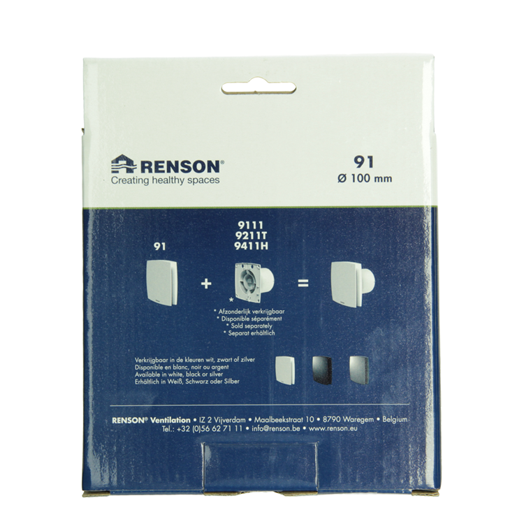 Afbeelding laden in galerijviewer, Renson 1069257 - mechanische ventilator cover (9x11-dia 100) 91b (zwart) | 2 stuks