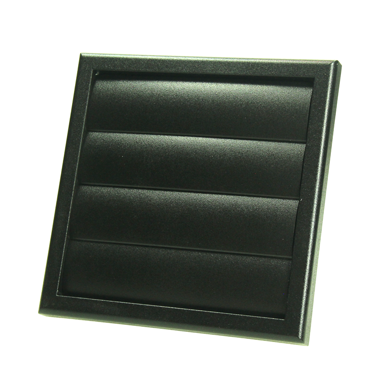 Afbeelding laden in galerijviewer, Renson 1069268 - dampkaprooster 4 klep pvc 742 (100-130) str 9005 (zwart) | 2 stuks