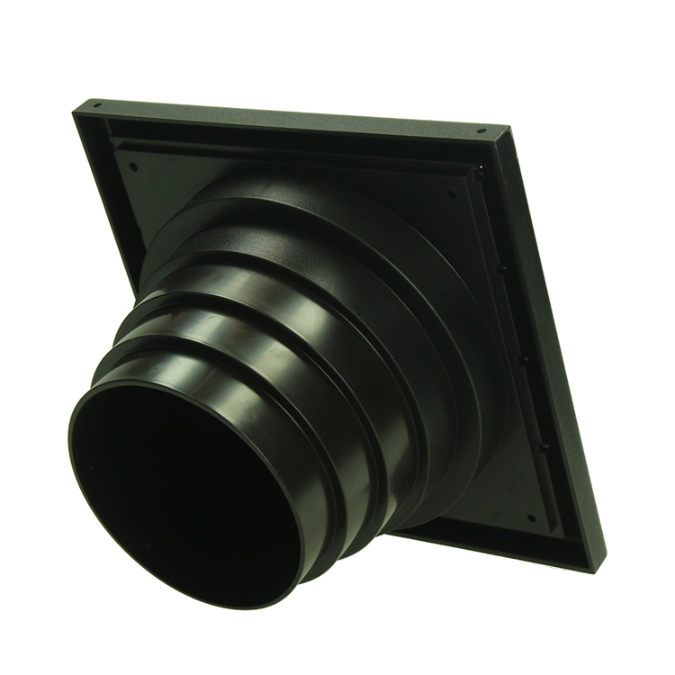 Afbeelding laden in galerijviewer, Renson 1069268 - dampkaprooster 4 klep pvc 742 (100-130) str 9005 (zwart) | 2 stuks