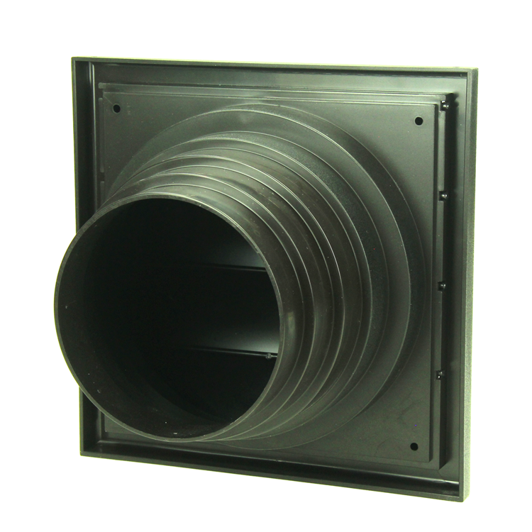 Afbeelding laden in galerijviewer, Renson 1069268 - dampkaprooster 4 klep pvc 742 (100-130) str 9005 (zwart) | 2 stuks