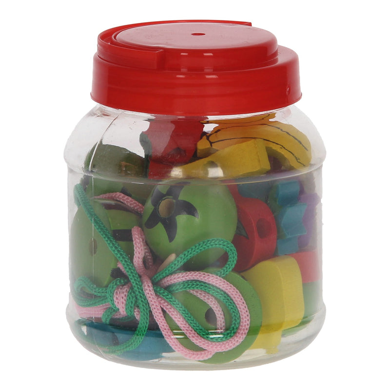 Load image into Gallery viewer, Playwood Houten Rijgkralen in Pot Fruit