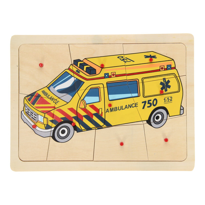 ギャラリービューアに画像をロードする, Playwood houten puzzel ambulance 112 hout
