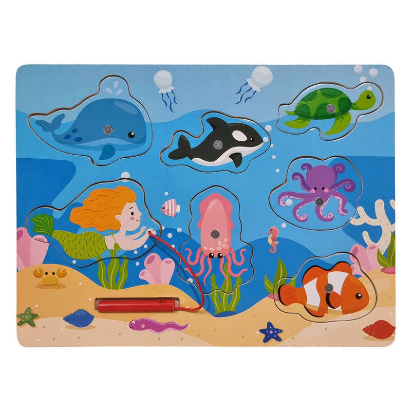 Cargue la imagen en el visor de la galería, Playwood houten legpuzzel en visspel - 7st.