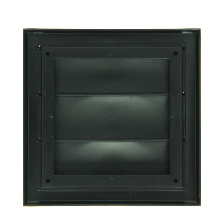 Afbeelding laden in galerijviewer, Renson 1069265 - opbouw dampkaprooster pvc 733 (154x154) str 9005 (zwart) | 2 stuks