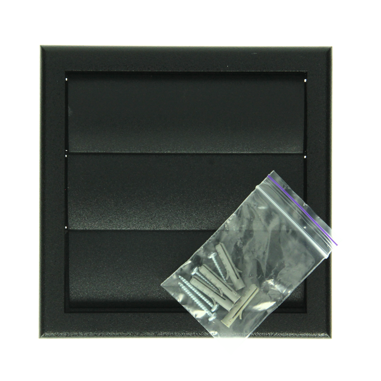 Afbeelding laden in galerijviewer, Renson 1069265 - opbouw dampkaprooster pvc 733 (154x154) str 9005 (zwart) | 2 stuks