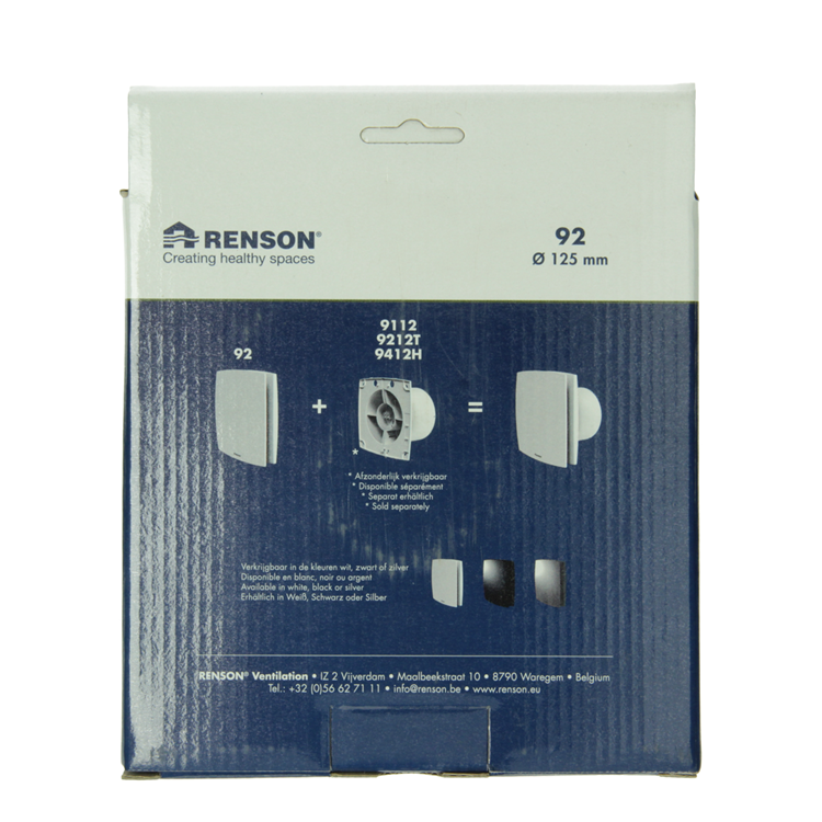 Afbeelding laden in galerijviewer, Renson 1069260 - mechanische ventilator cover (9x12-dia 125) 92b (zwart) | 2 stuks