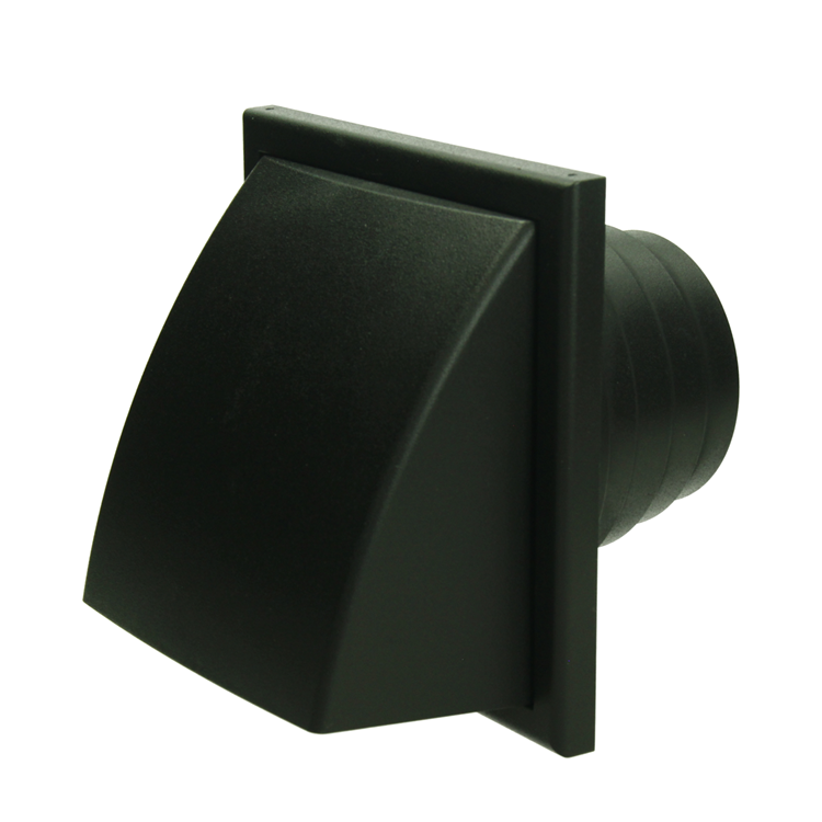 Afbeelding laden in galerijviewer, Renson 1069267 - dampkaprooster 1 klep pvc 741 (100-130) str 9005 (zwart) | 2 stuks