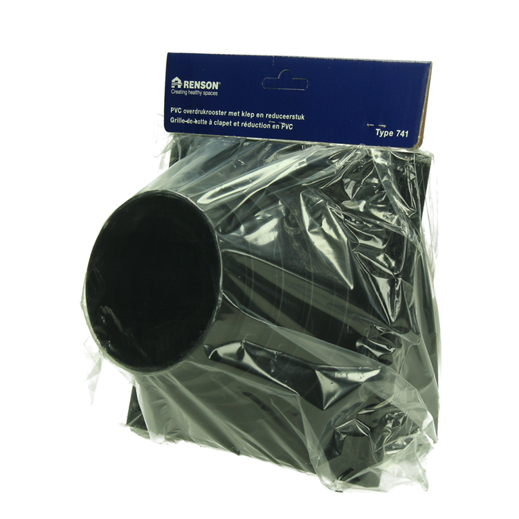 Afbeelding laden in galerijviewer, Renson 1069267 - dampkaprooster 1 klep pvc 741 (100-130) str 9005 (zwart) | 2 stuks