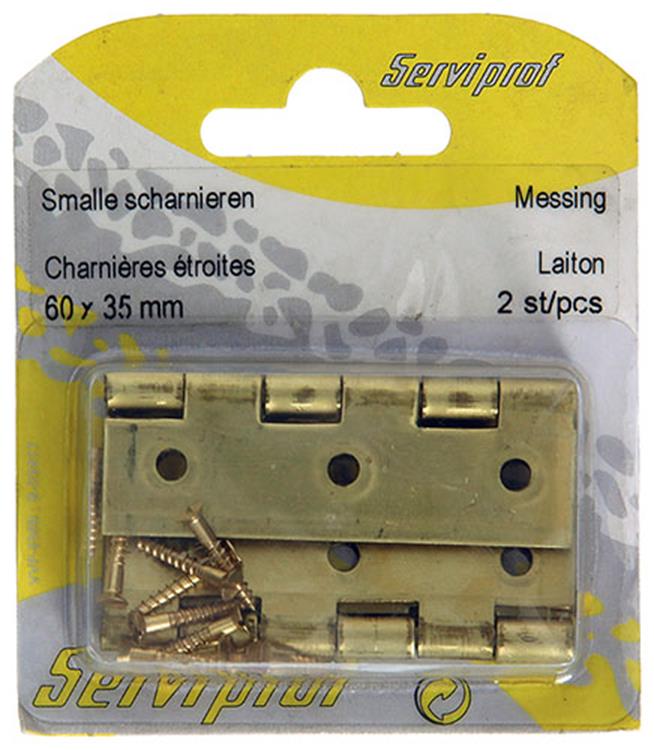 Chargez l'image dans la visionneuse de la galerie, Mack 1013504 - 2 smalle scharnieren messing h 60 x b 46 mm | 5 stuks