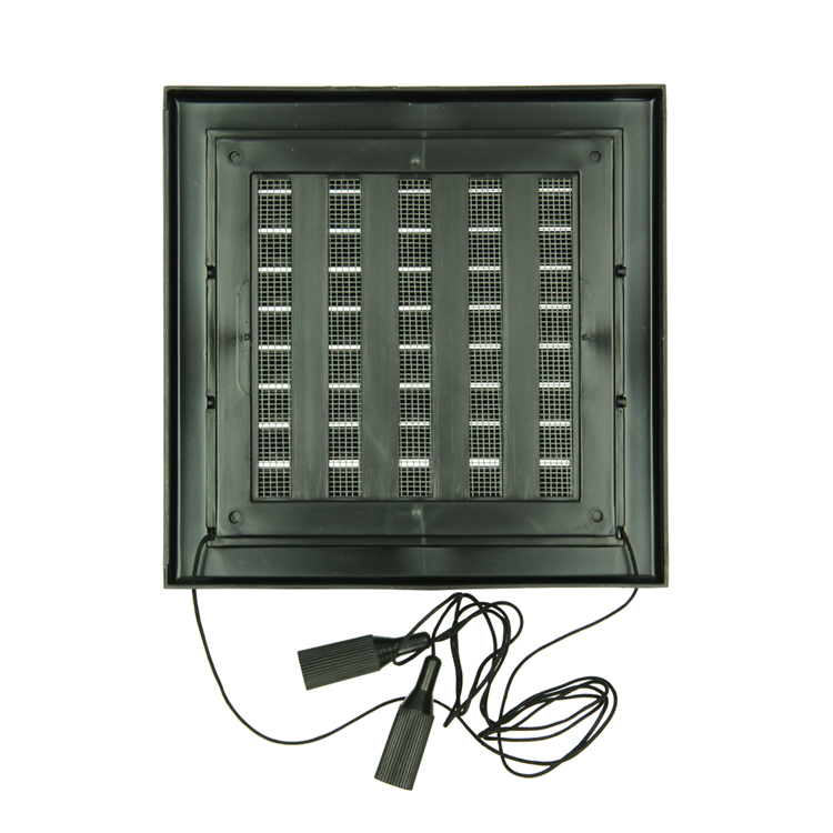 Afbeelding laden in galerijviewer, Renson 1069262 - opbouw regelbare rooster pvc 732 (154x154) str 9005 (zwart) | 2 stuks