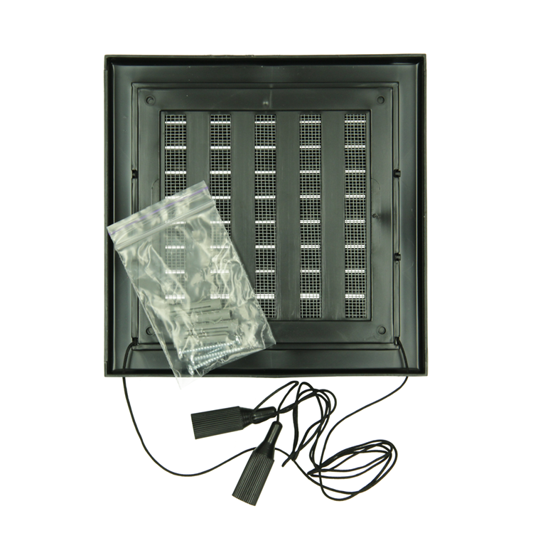 Afbeelding laden in galerijviewer, Renson 1069262 - opbouw regelbare rooster pvc 732 (154x154) str 9005 (zwart) | 2 stuks