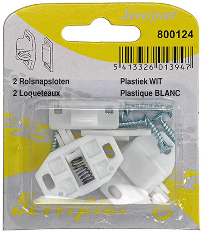 Afbeelding laden in galerijviewer, Mack 1015811 - 2 rolsnapsloten wit kunststof | 10 stuks