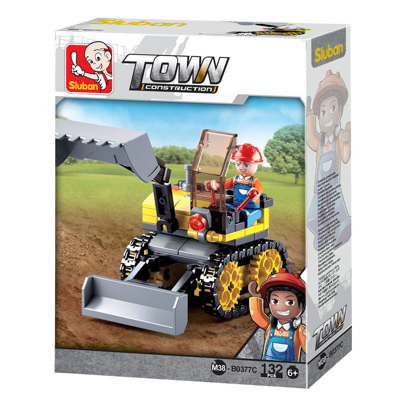 Chargez l'image dans la visionneuse de la galerie, Sluban town graafmachine mini excavator bouwspeelgoed kinderen vanaf 6 jaar – constructiespeelgoed modelbouw – bouwdoos met 132 bouwstenen – m38-b0377c