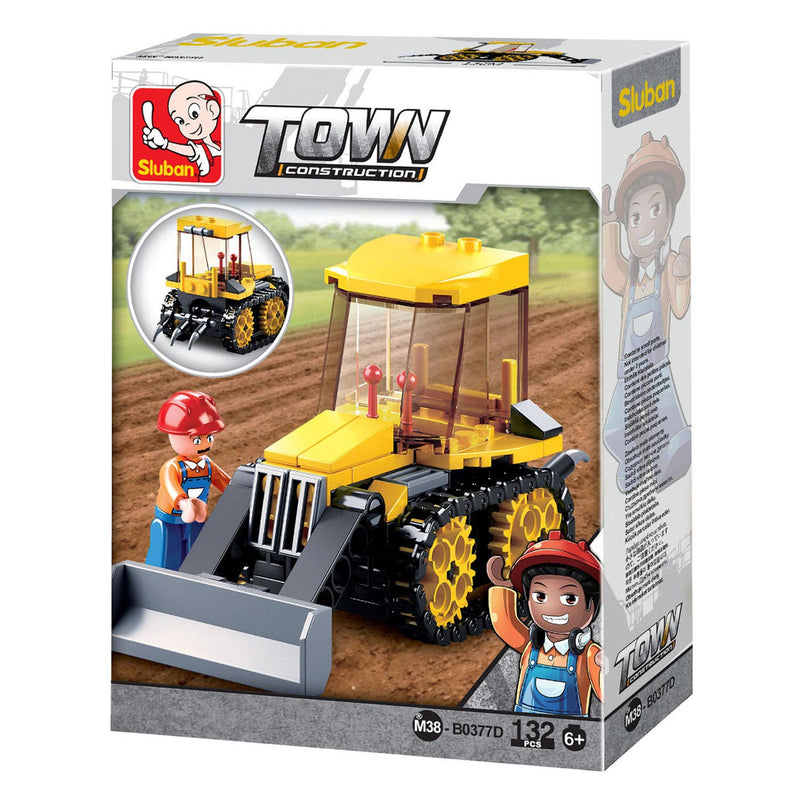 Chargez l'image dans la visionneuse de la galerie, Sluban town bulldozer bouwspeelgoed kinderen vanaf 6 jaar - constructiespeelgoed modelbouw - bouwdoos met 132 bouwstenen - m38-b0377d