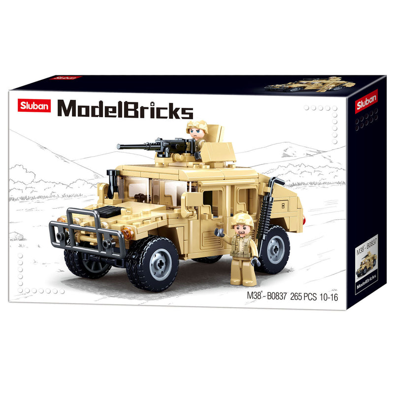 ギャラリービューアに画像をロードする, Sluban modelbricks gevechts terreinwagen bouwspeelgoed kinderen vanaf 6 jaar - constructiespeelgoed modelbouw - bouwdoos met 265 bouwstenen - m38-b0837