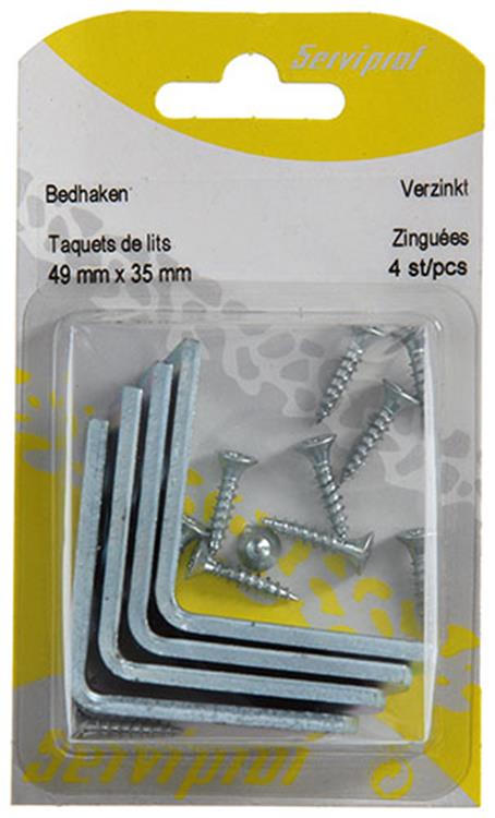 Afbeelding laden in galerijviewer, Mack 1013312 - 4 bedhaken verzinkt 49 x 35 mm | 5 stuks