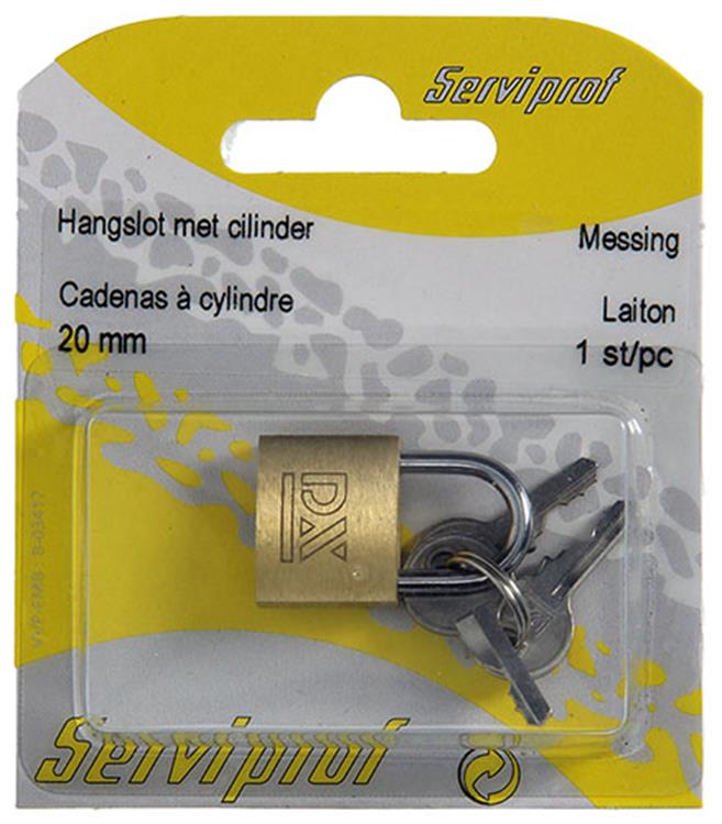 Afbeelding laden in galerijviewer, Mack 1014071 - hangslot met cilinder messing 20 mm | 10 stuks