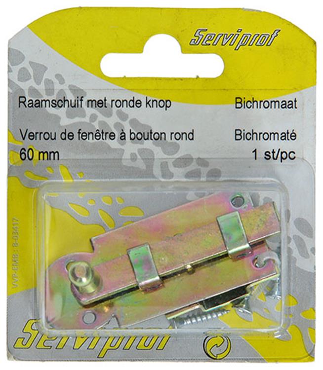 Afbeelding laden in galerijviewer, Mack 1014263 - raamschuif met ronde knop, bichromaat a 60 - b 10 mm | 5 stuks