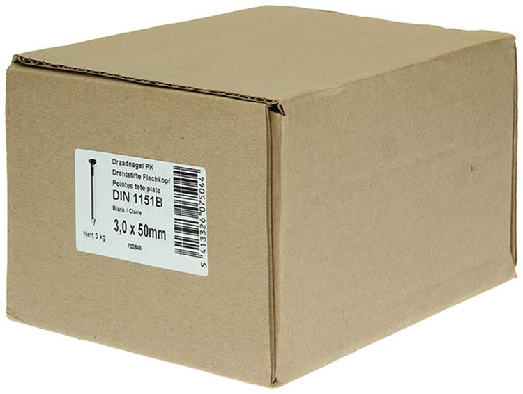 Afbeelding laden in galerijviewer, 1015643 - doos 5 kg. nagels platte kop 3,0x50 mm | 3 stuks