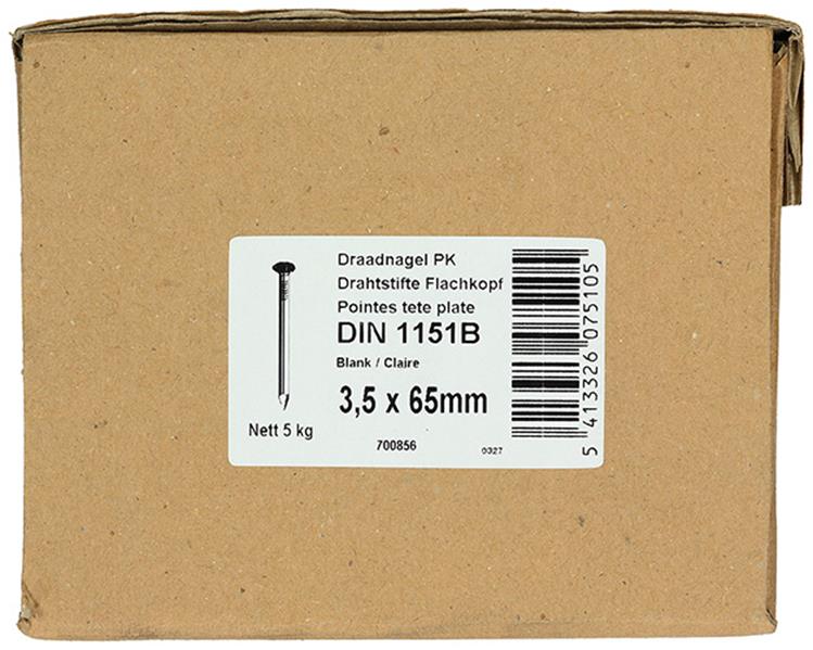 Afbeelding laden in galerijviewer, 1015648 - doos 5 kg. nagels platte kop 3,5x65 mm | 3 stuks
