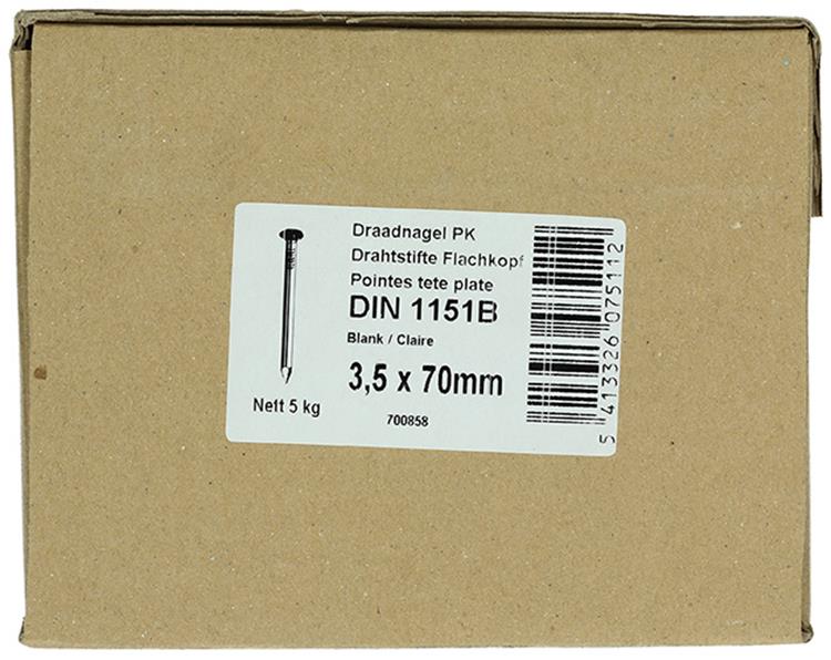 Afbeelding laden in galerijviewer, 1015649 - doos 5 kg. nagels platte kop 3,5x70 mm | 3 stuks