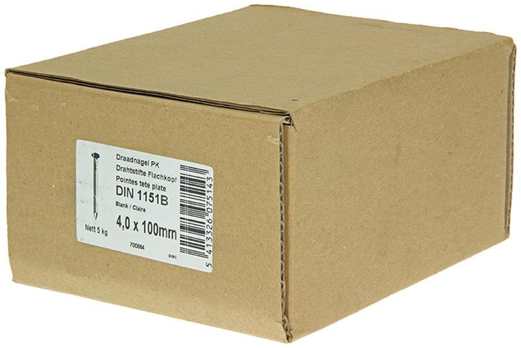 Afbeelding laden in galerijviewer, 1015652 - doos 5 kg. nagels platte kop 4,0x100 mm | 3 stuks