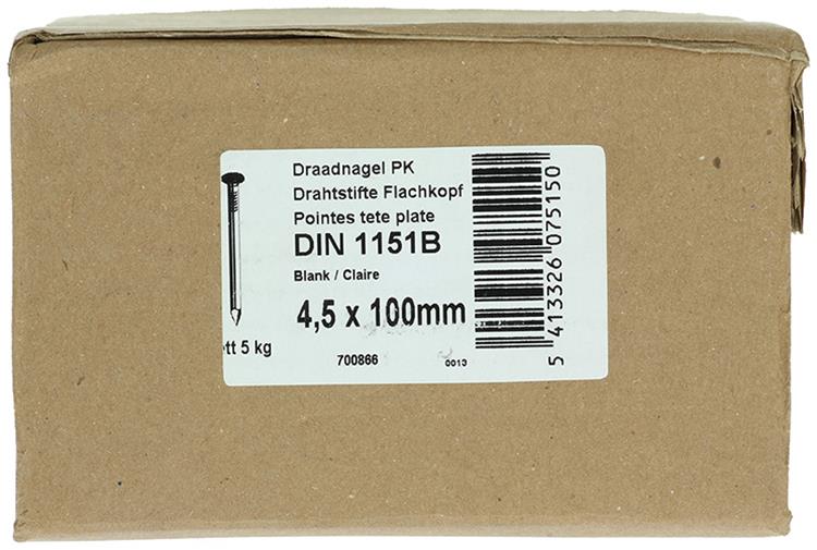 Afbeelding laden in galerijviewer, 1015653 - doos 5 kg. nagels platte kop 4,5x100 mm | 3 stuks