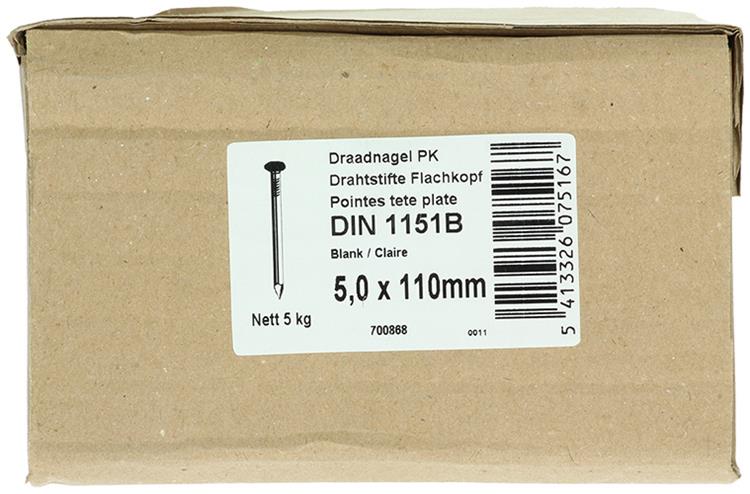 Afbeelding laden in galerijviewer, 1015654 - doos 5 kg. nagels platte kop 5,0x110 mm | 3 stuks