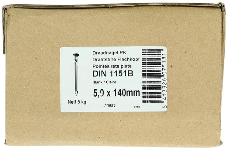 Afbeelding laden in galerijviewer, 1015656 - doos 5 kg. nagels platte kop 5,0x140 mm | 3 stuks