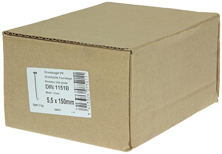 Afbeelding laden in galerijviewer, 1015659 - doos 5 kg. nagels platte kop 5,5x150 mm | 3 stuks