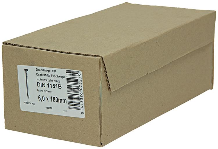 Afbeelding laden in galerijviewer, 1015661 - doos 5 kg. nagels platte kop 6,0x180 mm | 3 stuks