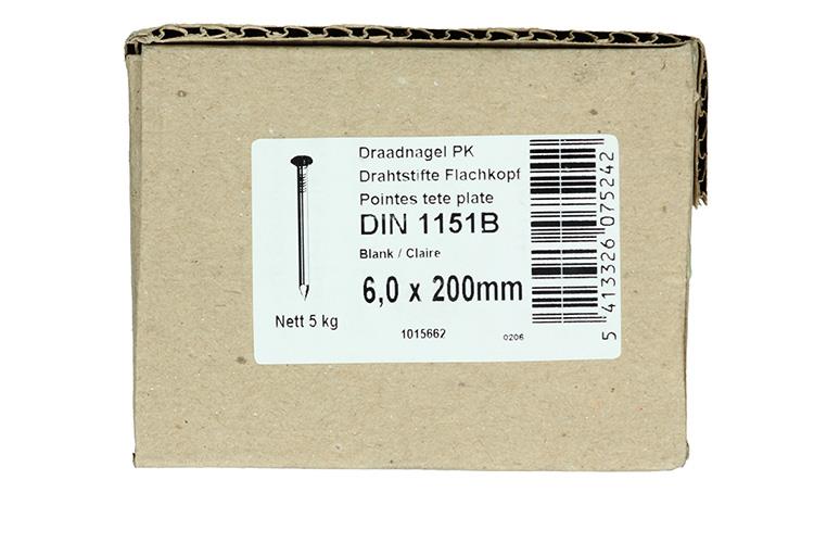 Laden Sie das Bild in Galerie -Viewer, 1015662 - doos 5 kg. nagels platte kop 6,5x200 mm | 2 stuks
