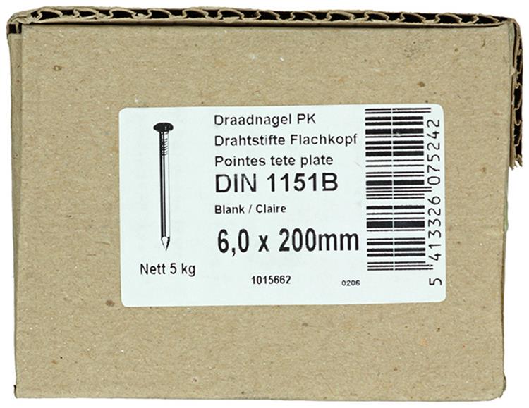 Laden Sie das Bild in Galerie -Viewer, 1015662 - doos 5 kg. nagels platte kop 6,5x200 mm | 2 stuks